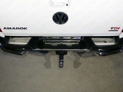 Накладка на задний бампер зеркальный лист для Volkswagen Amarok № VWAMAR17-47
