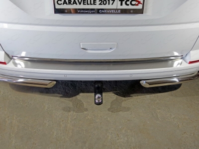 Накладка на задний бампер шлифованный лист для Volkswagen Caravelle T6 № VWCARAV17-02