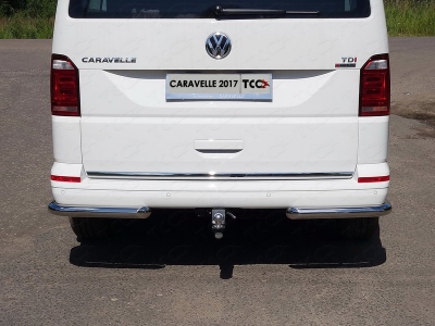Защита задняя уголки 60 мм ТСС для Volkswagen Caravelle T6 2015-2021