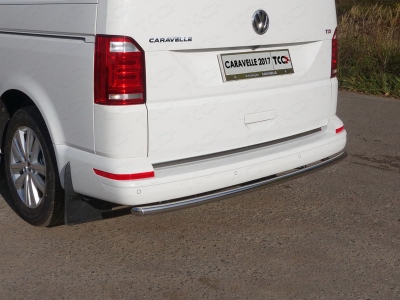 Защита заднего бампера 42 мм ТСС для Volkswagen Caravelle T6 2015-2021