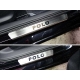 Накладки на пороги шлифованный лист надпись Polo ТСС для Volkswagen Polo 2015-2020