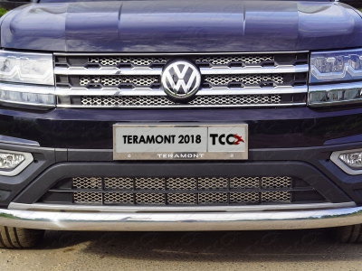 Накладка решетки радиатора верхняя лист ТСС для Volkswagen Teramont 2018-2021