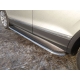 Пороги овал с площадкой нержавеющий лист 75х42 мм ТСС для Volkswagen Tiguan 2016-2021