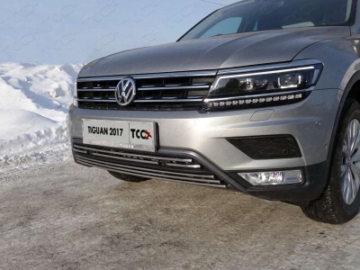 Накладка решётки радиатора верхняя без парктроников для Offroad 16 мм ТСС для Volkswagen Tiguan 2016-2021
