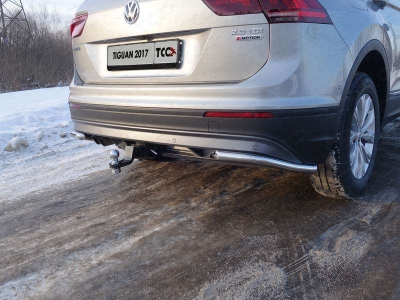 Защита задняя уголки 42 мм ТСС для Volkswagen Tiguan 2016-2021