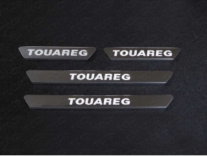 Накладки на пороги зеркальные надпись Touareg для Volkswagen Touareg № VWTOUAR14-20