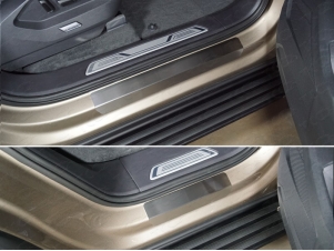 Накладки на пороги лист шлифованный 4 шт для Volkswagen Touareg № VWTOUAR18-04