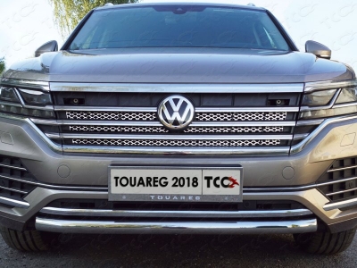 Защита переднего бампера 60 мм ТСС для Volkswagen Touareg 2018-2021