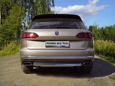 Защита заднего бампера 60 мм ТСС для Volkswagen Touareg 2018-2021