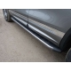 Пороги алюминиевые ТСС с накладкой серые для Volkswagen Touareg R-Line 2014-2017