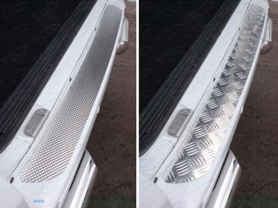 Накладка на задний бампер лист алюминий квинтет 2.5 мм ТСС для УАЗ Патриот 2015-2021