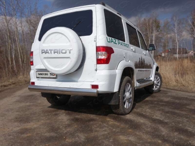 Защита заднего бампера овальная 120х60 мм ТСС для УАЗ Патриот 2015-2021