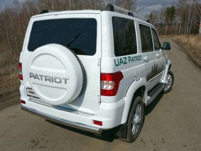 Защита заднего бампера овальная 75х42 мм ТСС для УАЗ Патриот 2015-2021