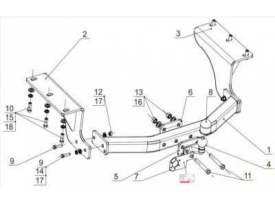 ТСУ Фаркоп Bosal на Acura MDX № 4380-F