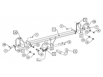 ТСУ Фаркоп Bosal на BMW X1 № 4757-A