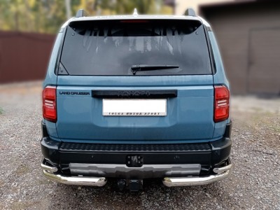 Защита заднего бампера "уголки" d-76+43 для Toyota Land Cruiser Prado 250 2023-н.в. ДИЗЕЛЬ №LCPR250_3.1