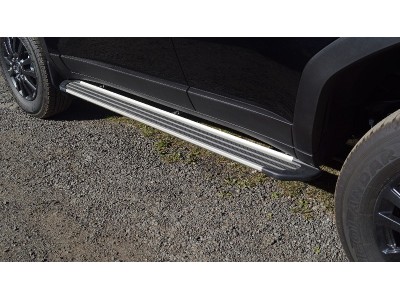 Пороги алюминиевые "Slim Line Silver" 1720 мм для Toyota Land Cruiser 250 Prado 2024-н.в. №TOYLC25024-09S