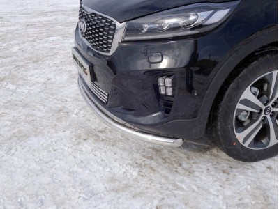 Защита переднего бампера 60 мм ТСС для Kia Sorento Prime 2018-2021