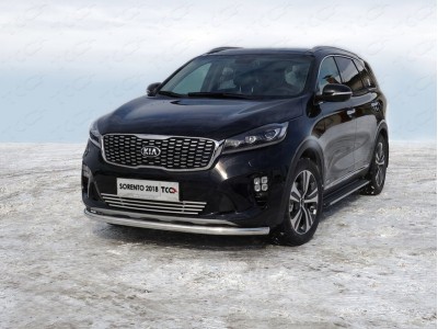 Защита переднего бампера 60 мм для Kia Sorento Prime № KIASORPR18-14
