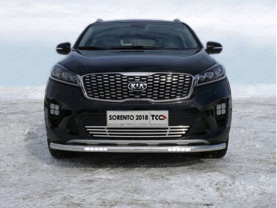 Защита переднего бампера с ДХО 60 мм для Kia Sorento Prime № KIASORPR18-15