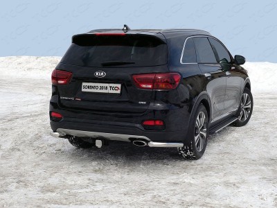 Защита задняя уголки 60 мм ТСС для Kia Sorento Prime 2018-2021