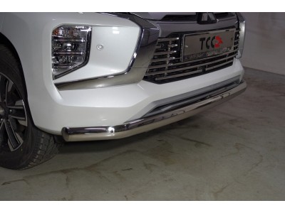 Защита передняя нижняя (овальная) 75х42 мм для Mitsubishi Pajero Sport III Рестайлинг 2019 – н.в.  MITPASPOR21-16