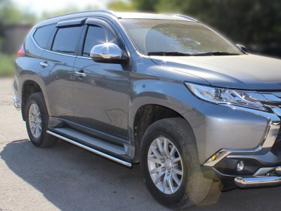Обвод штатного порога d-43 для Mitsubishi Pajero Sport 2021 – н.в. MPS21_2