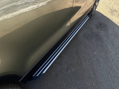 Пороги алюминиевые "Slim Line Silver" 2020 мм для Rox 01 2024-н.в. №ROX0124-03S