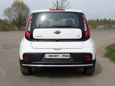 Защита заднего бампера 42 мм для Kia Soul № KIASOUL17-24