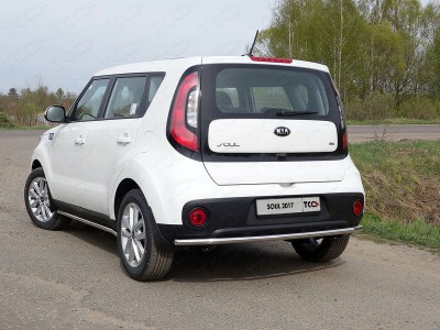 Защита заднего бампера 42 мм ТСС для Kia Soul 2016-2021
