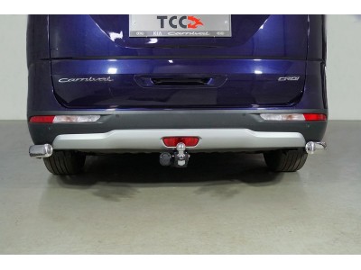 Защита задняя уголки овальные 75х42 для Kia Carnival № KIACAR21-38