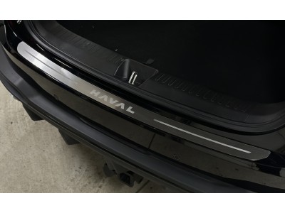 Накладка на задний бампер (лист шлифованный надпись Haval) дляHaval F7X (2.0L 4WD) 2025-н.в. №HAVF7X25-03