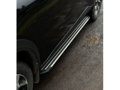 Пороги алюминиевые ''Slim line Silver'' 1720 мм для Haval F7X (2.0L 4WD) 2025-н.в. №HAVF7X25-07S