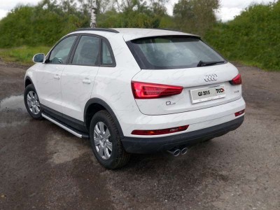 Пороги алюминиевые ТСС с накладкой для Audi Q3 2011-2018
