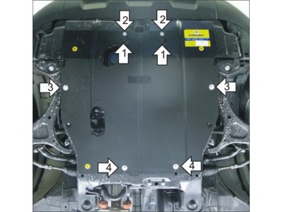 Усиленная защита картера двигателя, КПП (2 мм, сталь) для Kia Sorento 2009-2012