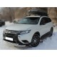 Защита переднего бампера двойная с подгибами d-60+43 Технотек для Mitsubishi Outlander 2018-2021