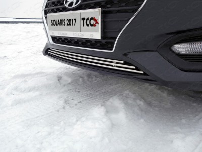 Накладка решётки радиатора нижняя 12 мм ТСС для Hyundai Solaris 2018-2020