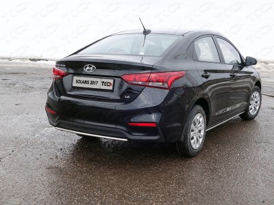 Защита заднего бампера 25 мм для Hyundai Solaris № HYUNSOL17-23