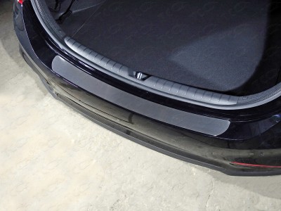 Накладка на задний бампер шлифованный лист для Hyundai Solaris № HYUNSOL17-15