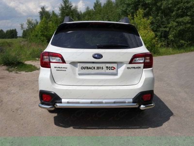 Защита заднего бампера уголки 60 мм для Subaru Outback № SUBOUT15-14
