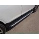 Пороги алюминиевые ТСС с накладкой серебристые для Subaru Outback 2015-2021
