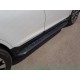 Пороги алюминиевые ТСС с накладкой чёрные для Subaru Outback 2015-2021