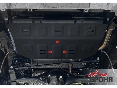 Защита топливного бака + комплект крепежа, АвтоБРОНЯ, Сталь для BAIC Beijing BJ40 2023-н.в.,  V-2.0T, АКПП, 4WD