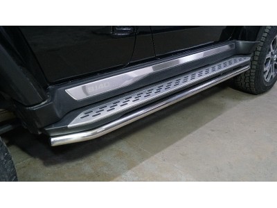 Защита порогов 42,4 мм для Baic BJ40 II 2.0 2023 – н.в. BAICBJ4023-06