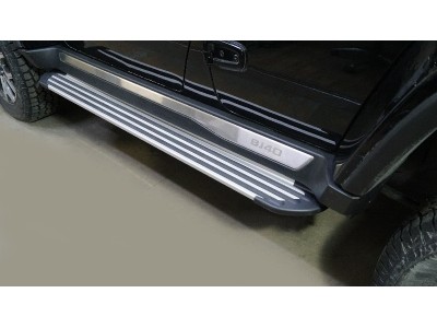 Пороги алюминиевые "Slim Line Silver" 1600 мм для Baic BJ40 II 2.0 2023 – н.в. BAICBJ4023-07S