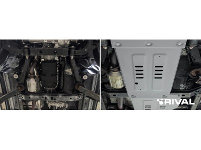 Защита КПП (алюминий) + комплект крепежа для BAIC BJ40 2023-н.в. (V - 2.0, АКПП, полный) 