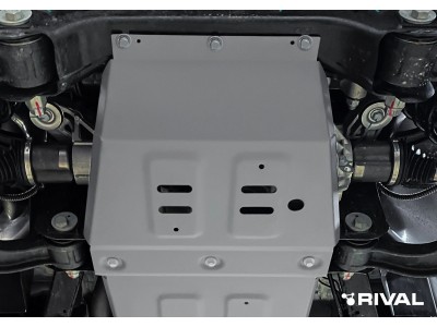 Защита картера (алюминий) + комплект крепежа для BAIC BJ40 2023-н.в. (V - 2.0, АКПП, полный)