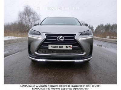 Защита переднего бампера с ДХО 60 мм для Lexus NX-200t № LEXNX20015T-22