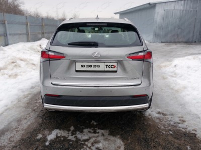 Защита заднего бампера овальная 75х42 мм для Lexus NX-200t № LEXNX20015T-15