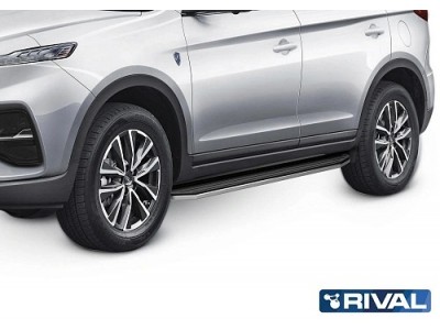 Порог-площадка "Premium" A180ALP Rival + комплект крепежа для JAC S7 2020-н.в. 
